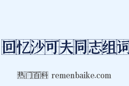 回忆沙可夫同志组词是什么意思的图片